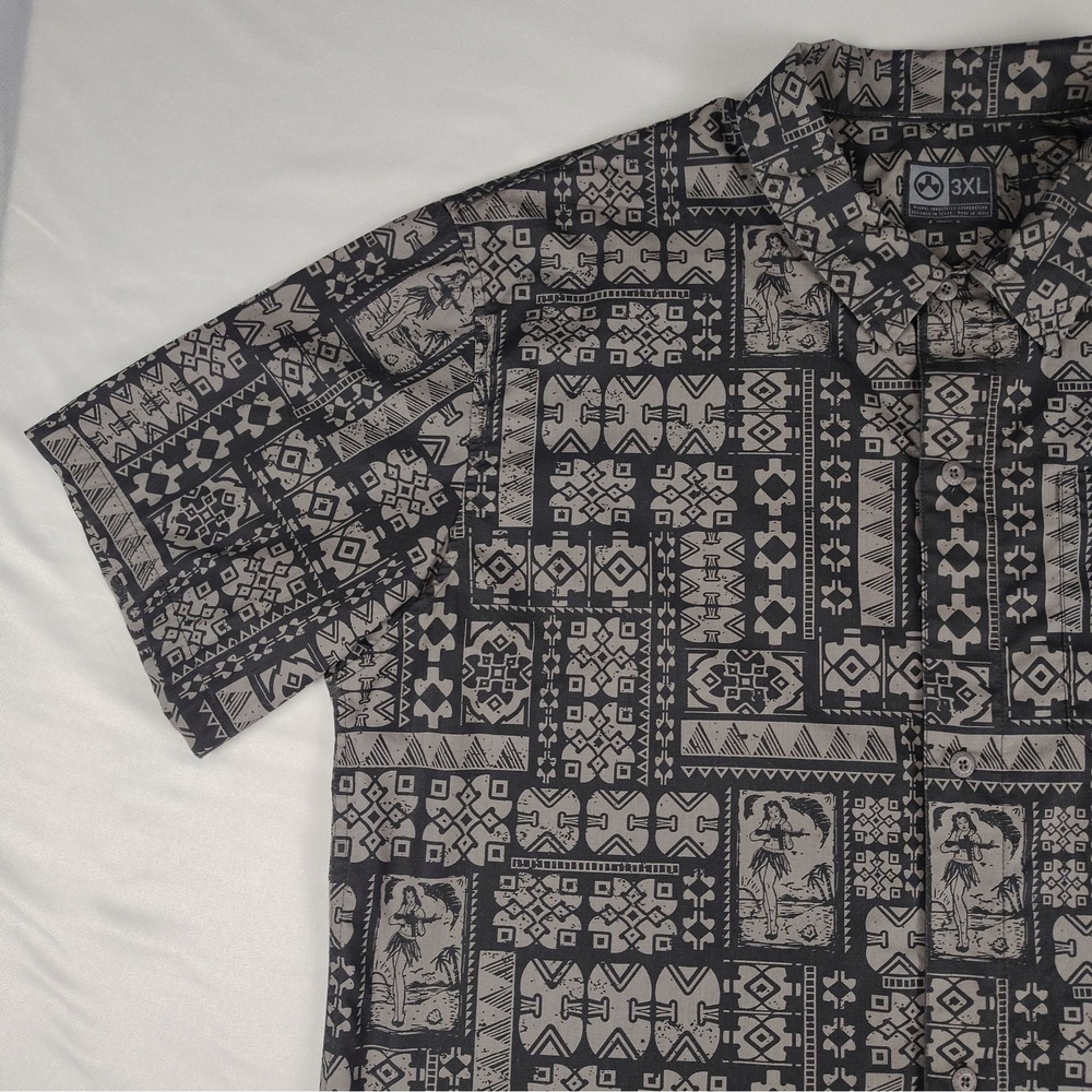Magpul Kaneohe Short Sleeve Shirt 3XL Grey Black Tribal Hula Girl Aloha MAG767 - Picture 5 of 16